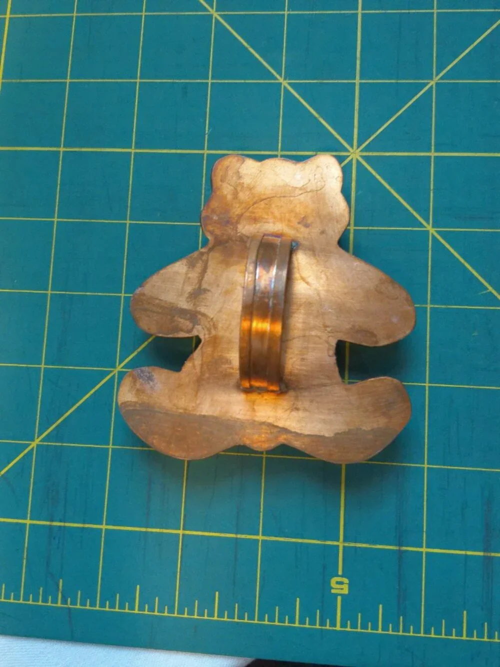 Teddy Bear 4 in Cookie Cutter Solid Brass Handle